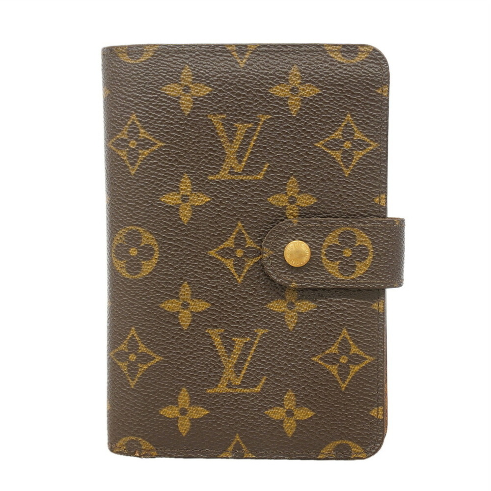 Louis Vuitton Monogram Portefeuille Papier Zip Wallet M61207 Brown Women's P3...